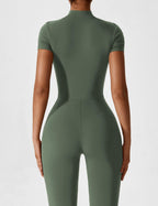 R&B | Lange Ärmel/Kurze Ärmel Reißverschluss Jumpsuit für Frauen