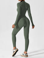 R&B | Lange Ärmel/Kurze Ärmel Reißverschluss Jumpsuit für Frauen