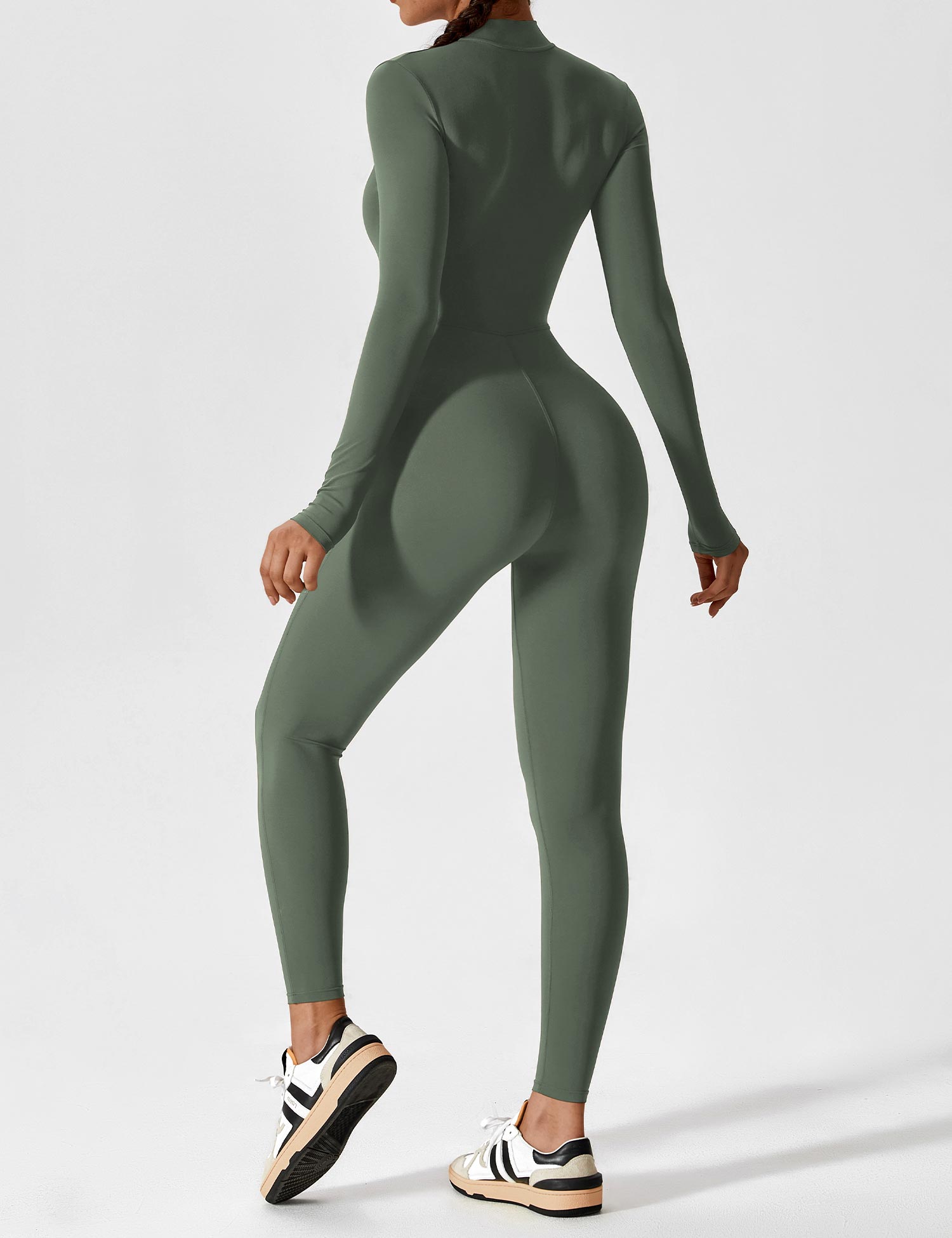 R&B | Lange Ärmel/Kurze Ärmel Reißverschluss Jumpsuit für Frauen