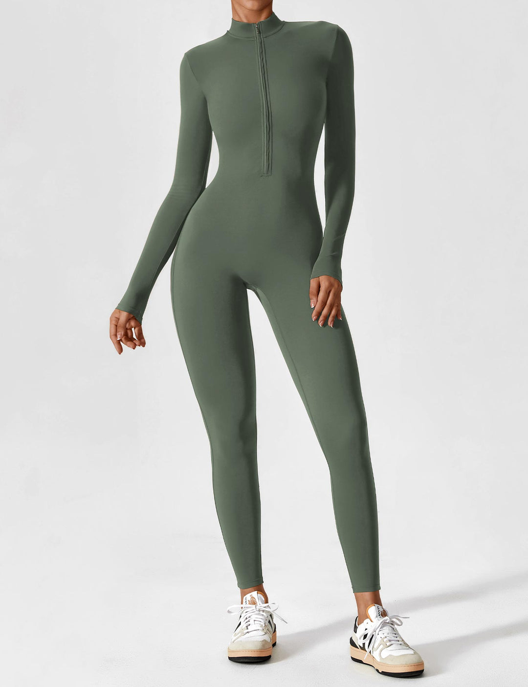 R&B - Lange Ärmel/Kurze Ärmel Reißverschluss Jumpsuit für Frauen