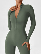 R&B | Lange Ärmel/Kurze Ärmel Reißverschluss Jumpsuit für Frauen