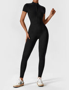 R&B | Lange Ärmel/Kurze Ärmel Reißverschluss Jumpsuit für Frauen