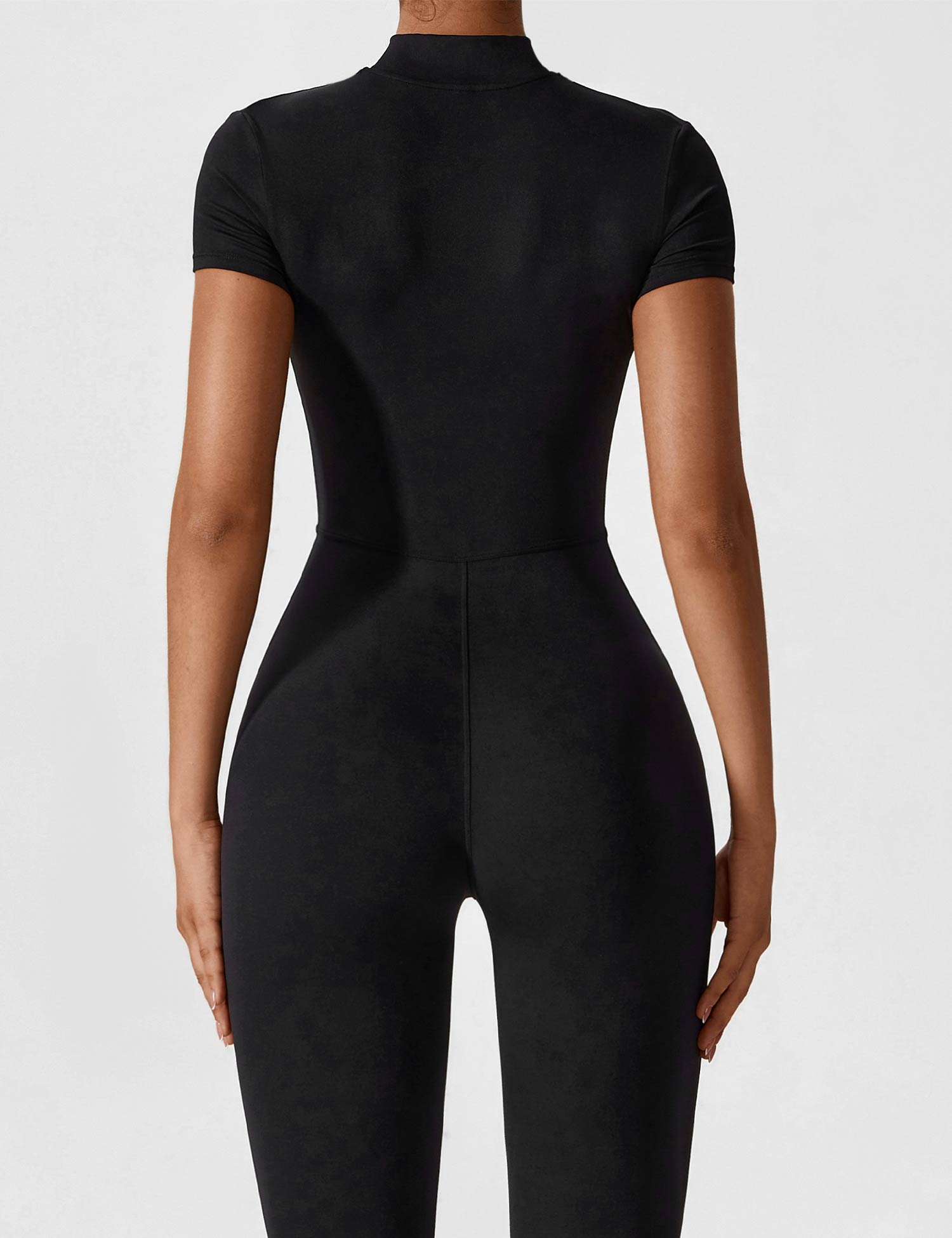 R&B | Lange Ärmel/Kurze Ärmel Reißverschluss Jumpsuit für Frauen