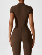 R&B | Lange Ärmel/Kurze Ärmel Reißverschluss Jumpsuit für Frauen