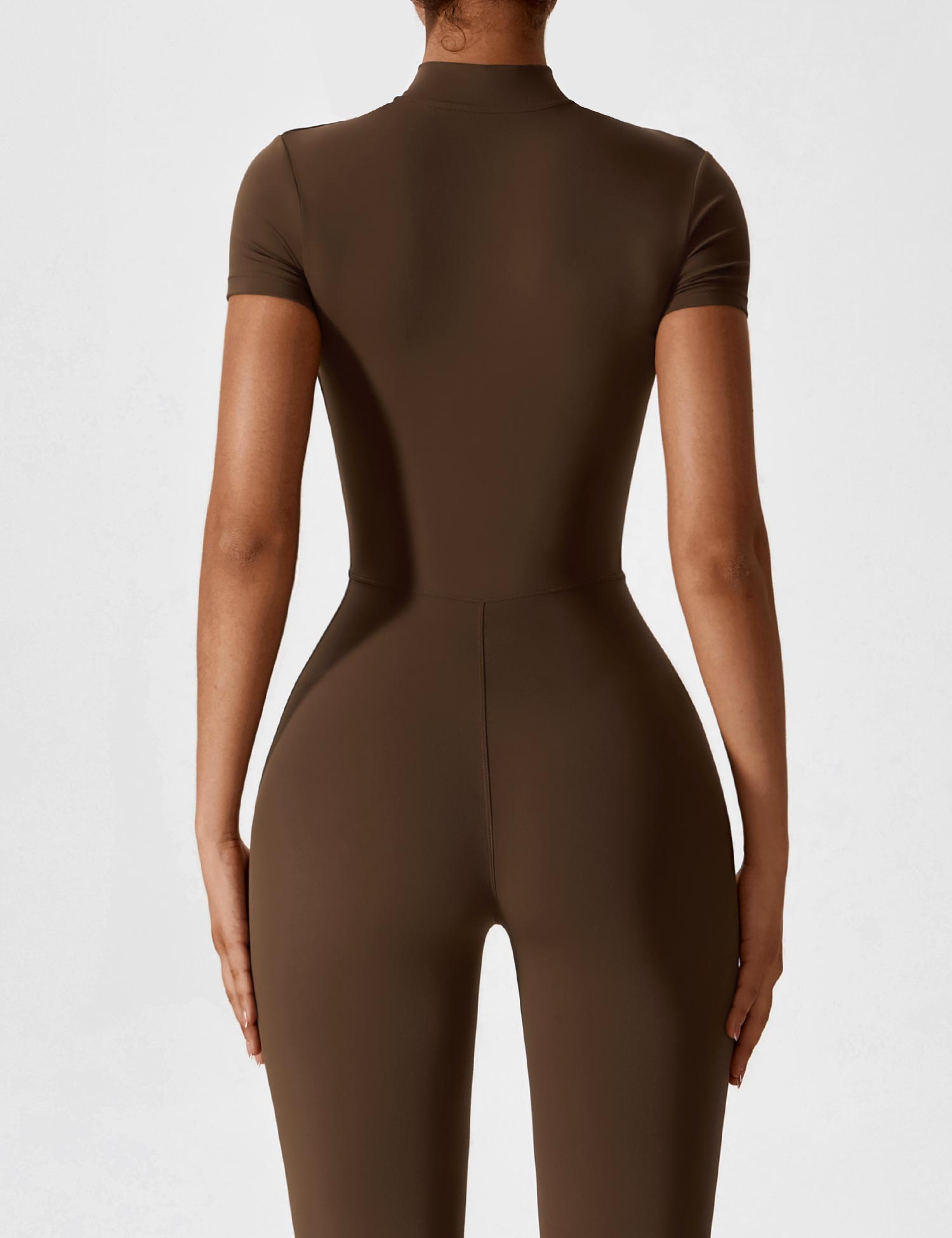 R&B | Lange Ärmel/Kurze Ärmel Reißverschluss Jumpsuit für Frauen