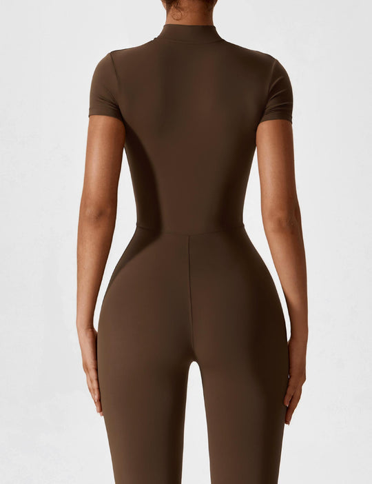 R&B - Lange Ärmel/Kurze Ärmel Reißverschluss Jumpsuit für Frauen