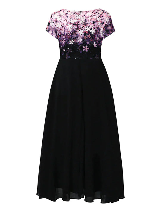 R&B | Elegantes Midi Kleid mit Blumen-Spitze