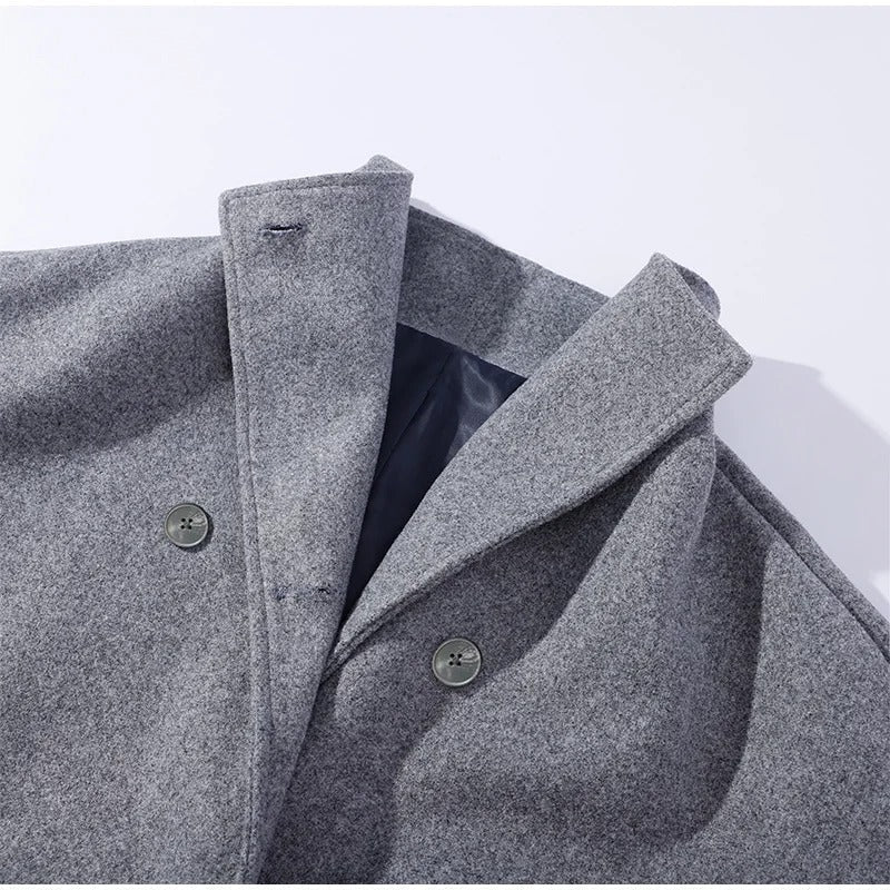R&B | Wollmischung Jacke mit Hohem Kragen und Knöpfen