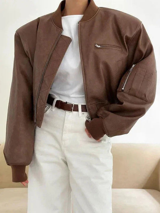 R&B | Leder Bomberjacke