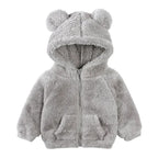 R&B Comfort Modische Bären-Kinderjacke aus dickem Samt