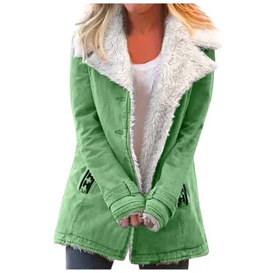 R&B | Damen Winterjacke Mit Reverskragen Und Langen Ärmeln