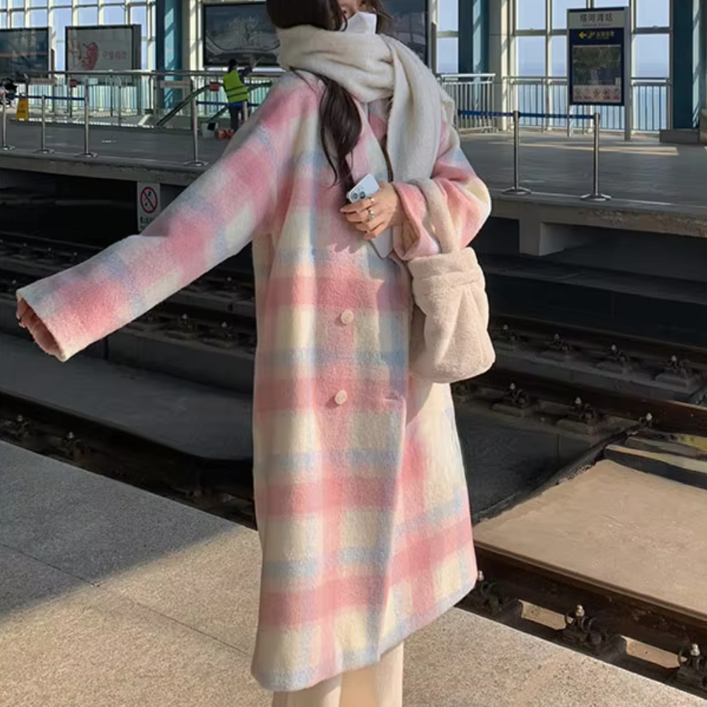 R&B | Eleganter Karierter Wintermantel für Damen