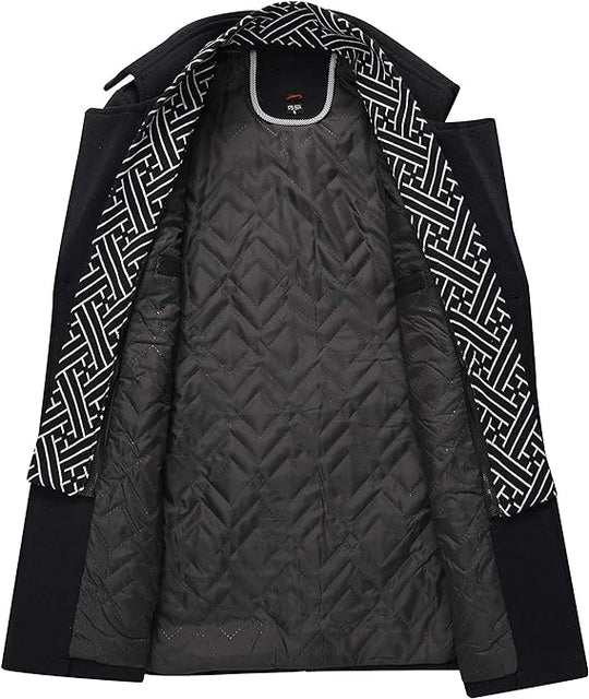 R&B | Langer Mantel Herren Schwarz