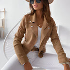 R&B | Bikerjacke - Lederlook - Asymmetrischer Reißverschluss - Reverskragen - Stylische Details