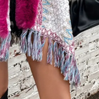 R&B | Stilvolle Fransen Cape Stiefelette für Damen Perfekt für den Herbst