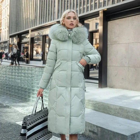 Juliana | Stylischer Mantel mit Kunstfell